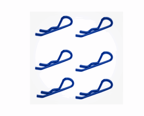 Clips de carrocería Grandes 1/8 Fastrax Azul Metálico (6pcs) FAST210MB