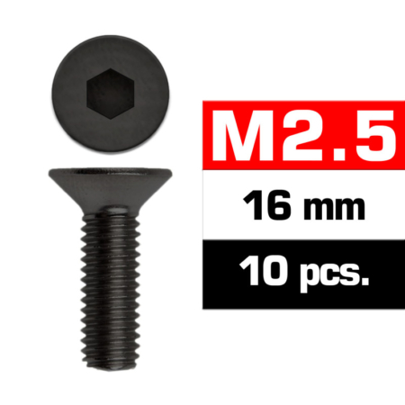 Tornillos M2,5x16 Ultimate Racing avellanado (10pcs) UR1612516