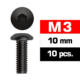 Tornillos M3x10 Ultimate Racing botón (10pcs) UR162310