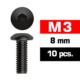 Tornillos M3x8 Ultimate Racing botón (10pcs) UR162308