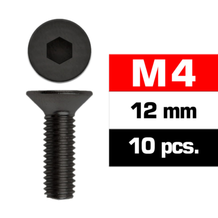 Tornillos M4x12 Ultimate Racing avellanado (10pcs) UR161412
