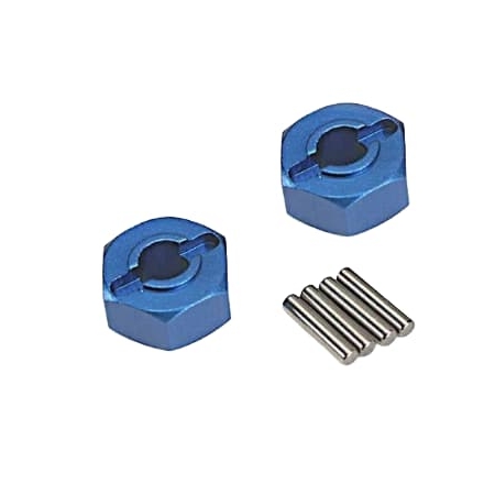 Hexágonos Traxxas 12mm (anodizado azul, aluminio ligero) (2pcs) TRX1654X