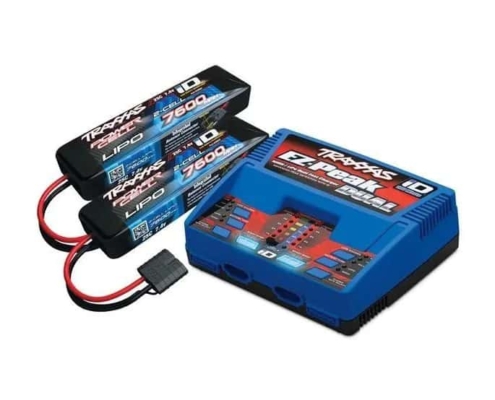 Combo Cargador Traxxas Dual EZ-Peak con 2 Baterías 2S 7600mah TRX2991