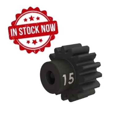Piñón Traxxas 15 dientes (32p) (acero mecanizado) eje 3mm TRX3945X