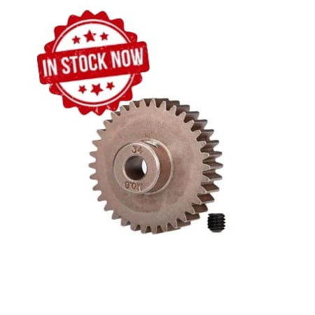 Piñón Traxxas 34T (0.8 paso métrico, compatible con paso 32) para eje de 5mm TRX5639