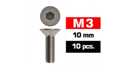 Tornillos M3x10 Ultimate Racing avellanado (10pcs) UR161310