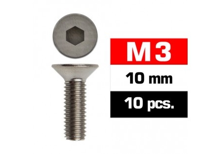 Tornillos M3x10 Ultimate Racing avellanado (10pcs) UR161310