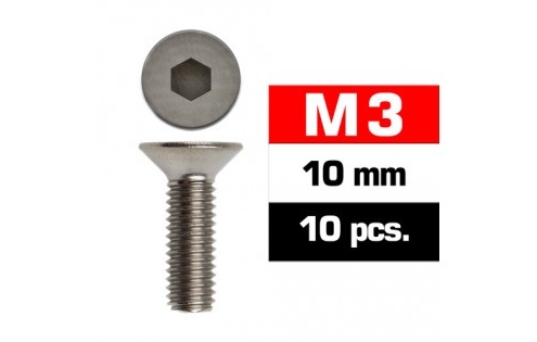 Tornillos M3x10 Ultimate Racing avellanado (10pcs) UR161310