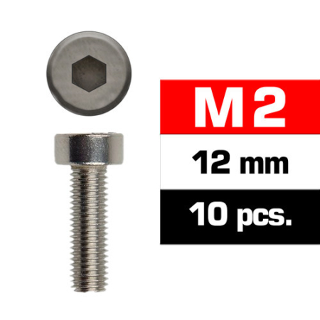 Tornillos M2x12 Ultimate Racing cilíndricos (10pcs) UR163212
