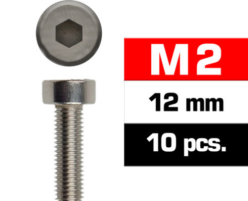 Tornillos M2x12 Ultimate Racing cilíndricos (10pcs) UR163212