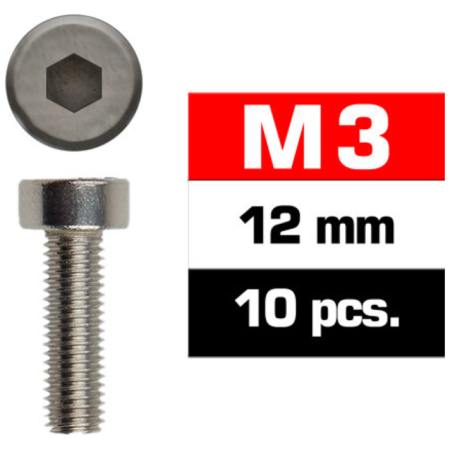 Tornillos M3x12 Ultimate Racing cilíndrico (10pcs) UR163312