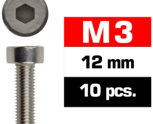 Tornillos M3x12 Ultimate Racing cilíndrico (10pcs) UR163312