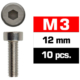 Tornillos M3x12 Ultimate Racing cilíndrico (10pcs) UR163312