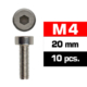 Tornillos M4x20 Ultimate Racing cilíndrico (10pcs) UR163420