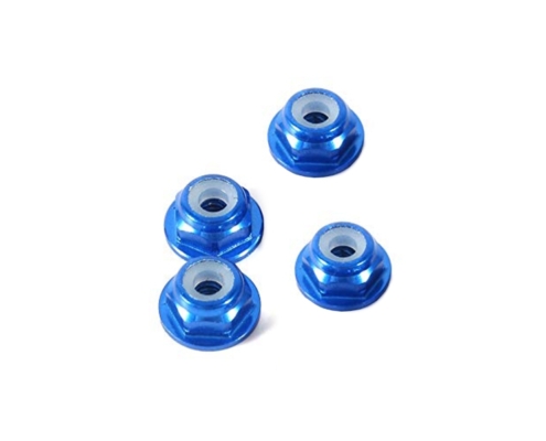 Tuercas de seguridad con brida Fastrax M3 (Azul) (4pcs) FTM3BF