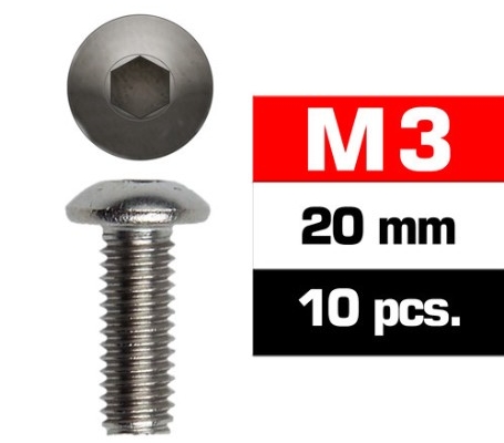 Tornillos M3x20 Ultimate Racing botón (10pcs) UR162320
