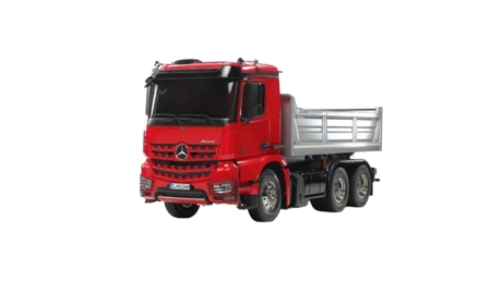 Camión Tamiya volquete Arocs 3348, pre-pintado en rojo y plata 1/14 300056361