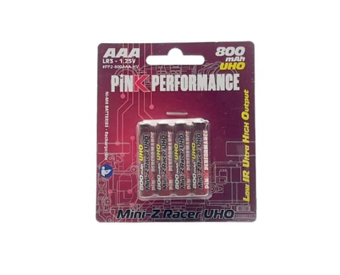 Pilas Kyosho Performance Pink R3-AAA Ni-Mh 800Mah (4pcs) UHO Recargables (para mini-Z)