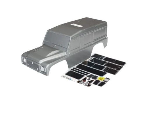 La carrocería del Land Rover® Defender® TRX-4® se entrega completamente pintada y precortada, con agujeros pretaladrados. Incluye calcomanías. (Los accesorios de carrocería y el ExoCage se venden por separado). (Compatible con una distancia entre ejes de 324 mm).