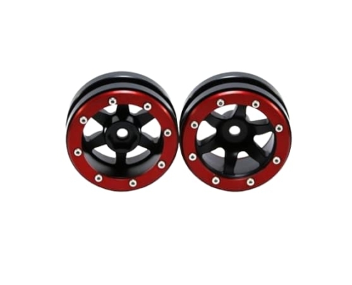 Llantas Metsafil PT-Wave Beadlock Negro/Rojo 1.9 (2pcs) MT0070BR