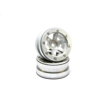 Llantas Metsafil PT-Wave Beadlock Plata/Plata 1.9" (2pcs) MT0070SS