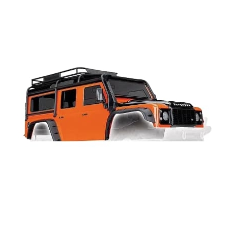 Carrocería Traxxas Land Rover Defender Completa 324mm (Pintada) Naranja TRX8011A