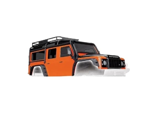Carrocería Traxxas Land Rover Defender Completa 324mm (Pintada) Naranja TRX8011A