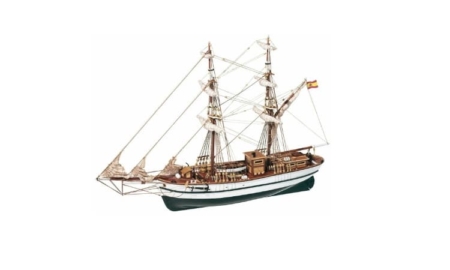Maqueta Barco de madera Occre Bergantín AURORA 1/65