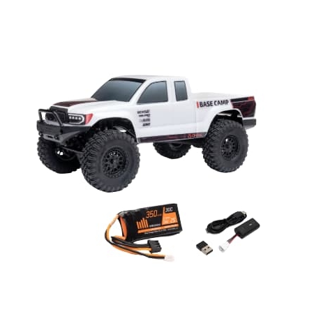 Axial SCX24 Base Camp 4WD Rock Crawler Brushed RTR 1/24 (con batería y cargador) Blanco AXI-1219T1