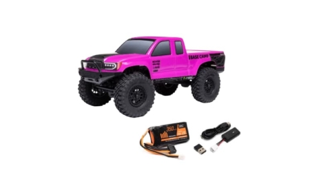 Axial SCX24 Base Camp 4WD Rock Crawler Brushed RTR 1/24 (con batería y cargador) Rosa AXI-1219T3