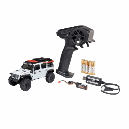 Axial SCX30 Jeep Wrangler JLU 4X4 1/30 RTR Brushed Rock Crawler (con Batería y cargador) Blanco AXI-2261T2