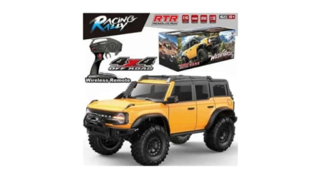 Bronco HB-Racing Wilderness 1/10 con winch, 2 velocidades y luces, Amarillo HB-R1001-1