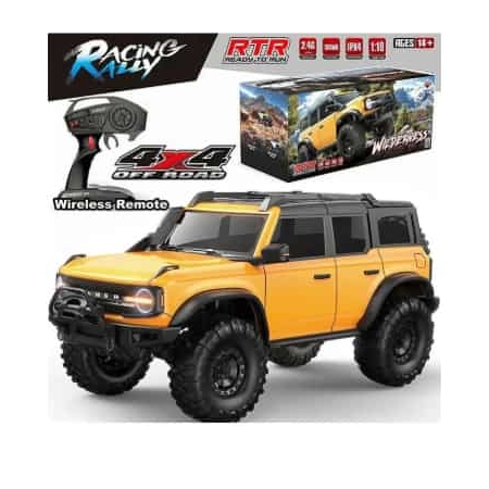Bronco HB-Racing Wilderness 1/10 con winch, 2 velocidades y luces, Amarillo HB-R1001-1