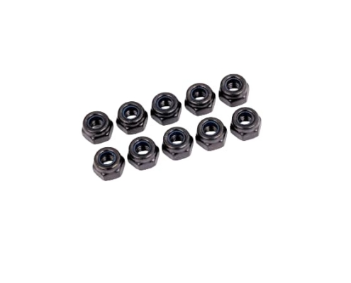 Tuercas de bloqueo Traxxas Sledge de nailon de 4 mm, negras (10pcs) TRX1748