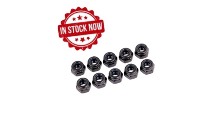 Tuercas de bloqueo Traxxas Sledge de nailon de 4 mm, negras (10pcs) TRX1748