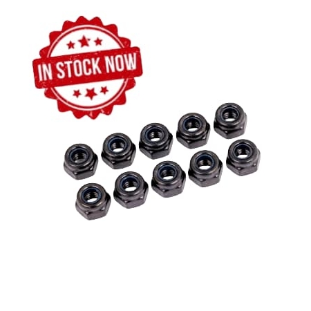 Tuercas de bloqueo Traxxas Sledge de nailon de 4 mm, negras (10pcs) TRX1748