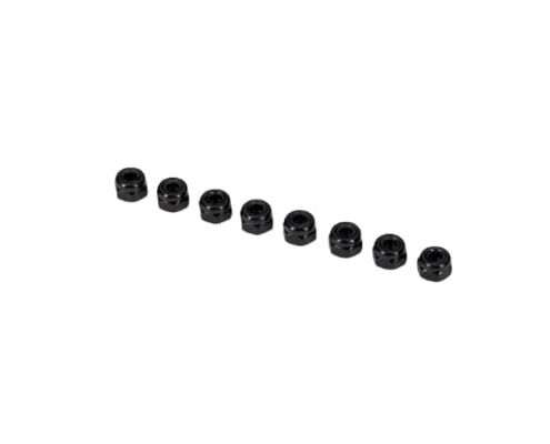 Tuercas de bloqueo Traxxas Sledge de nailon de 3mm, negras (8pcs) TRX2745X