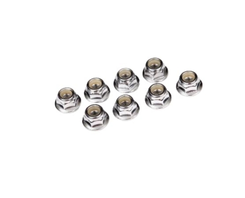 Tuercas de bloqueo Traxxas de nailon con brida de 4 mm dentadas (8pcs) TRX3647