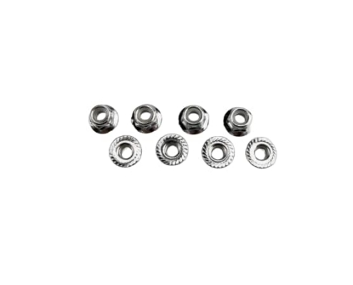 Tuercas de bloqueo Traxxas de nailon con brida de 5 mm (acero, dentadas) (8pcs) TRX5147X