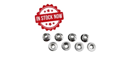 Tuercas de bloqueo Traxxas de nailon con brida de 5 mm (acero, dentadas) (8pcs) TRX5147X