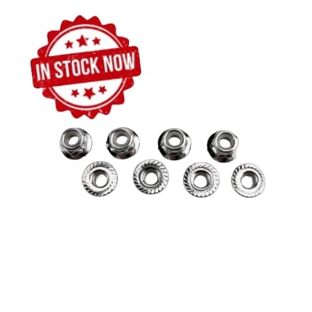 Tuercas de bloqueo Traxxas de nailon con brida de 5 mm (acero, dentadas) (8pcs) TRX5147X