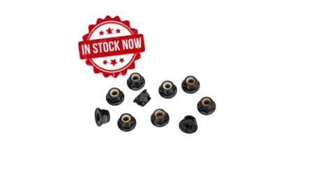 Tuercas de bloqueo Traxxas de nailon con brida de 4 mm dentadas (negras) (10pcs) TRX8347