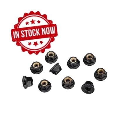 Tuercas de bloqueo Traxxas de nailon con brida de 4 mm dentadas (negras) (10pcs) TRX8347