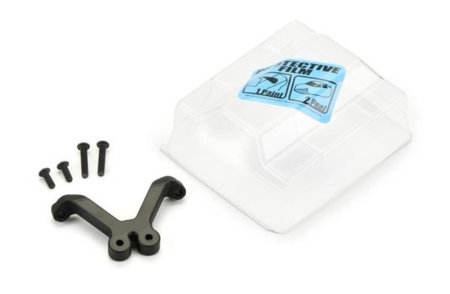 Guardabarros delantero transparente y soporte de aluminio anodizado negro para TLR 22, PR6282-01