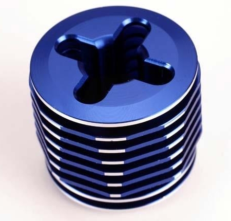 Cabezal de enfriamiento, pro (aluminio mecanizado) (anodizado azul), TRX4032
