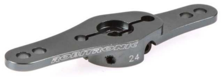 Servo de aluminio de doble brazo, 24 dientes (arriba/abajo), gris, R17012G