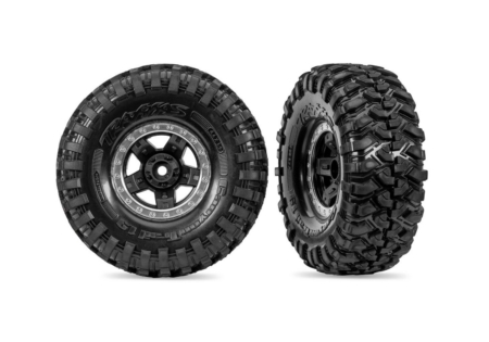 Ruedas TRX-4 negras de 1,9" con neumáticos Canyon Trail (2)