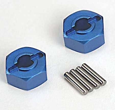 Cubos de rueda, hexagonales (anodizado azul, aluminio ligero) (2)/ a, TRX1654X