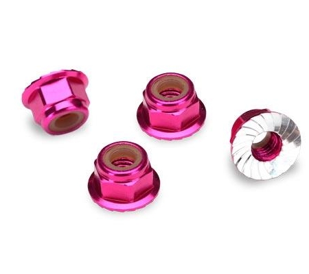 TUERCAS DE BLOQUEO DE NYLON CON BRIDA DE 4 MM (ALUMINIO, ANODIZADO ROSA, TRX1747P
