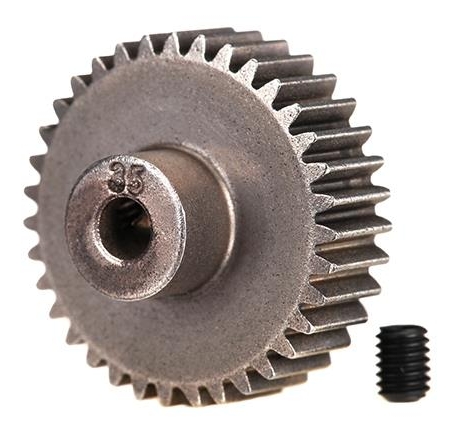 Engranaje, piñón de 35 dientes (paso 48)/tornillo de fijación, TRX2435